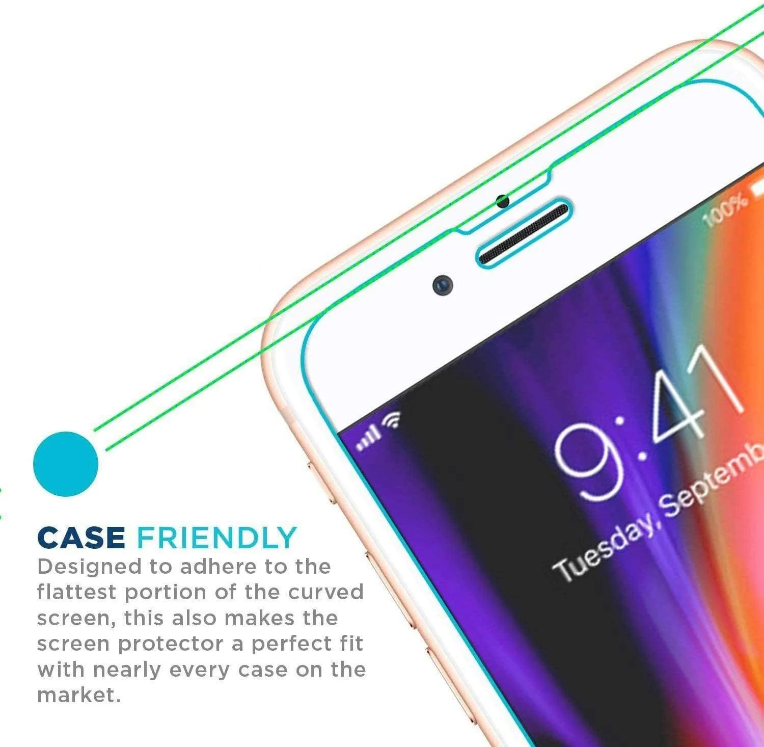 محافظ صفحه نمایش شیشه ای برای آیفون 8، 7، 6s، 6 [بسته 3 عددی]، محافظ صفحه نمایش شیشه ای حرارت دیده برای اپل آیفون 8، 7، آیفون 6S، آیفون 6 [4.7 اینچ] 2017 2016، 2015 (بسته 3 عددی)