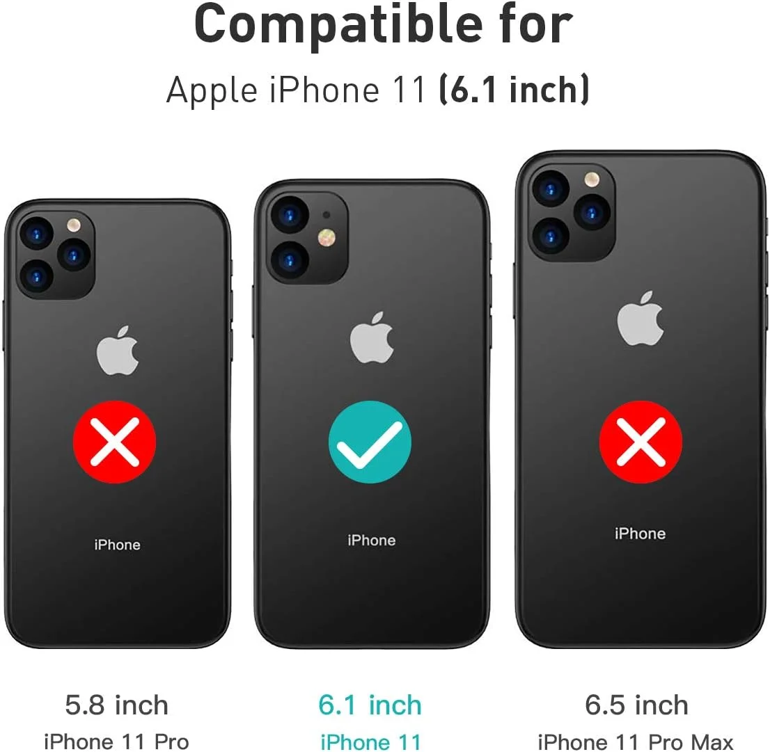 محافظ صفحه نمایش آیکیس‌می برای آیفون 11 [شیشه حرارت دیده]، 20D 9H ضد خش، سختی 0.26 میلی‌متر، فیلم محافظ شفاف HD کریستالی برای اپل آیفون 11 (6.1 اینچ)