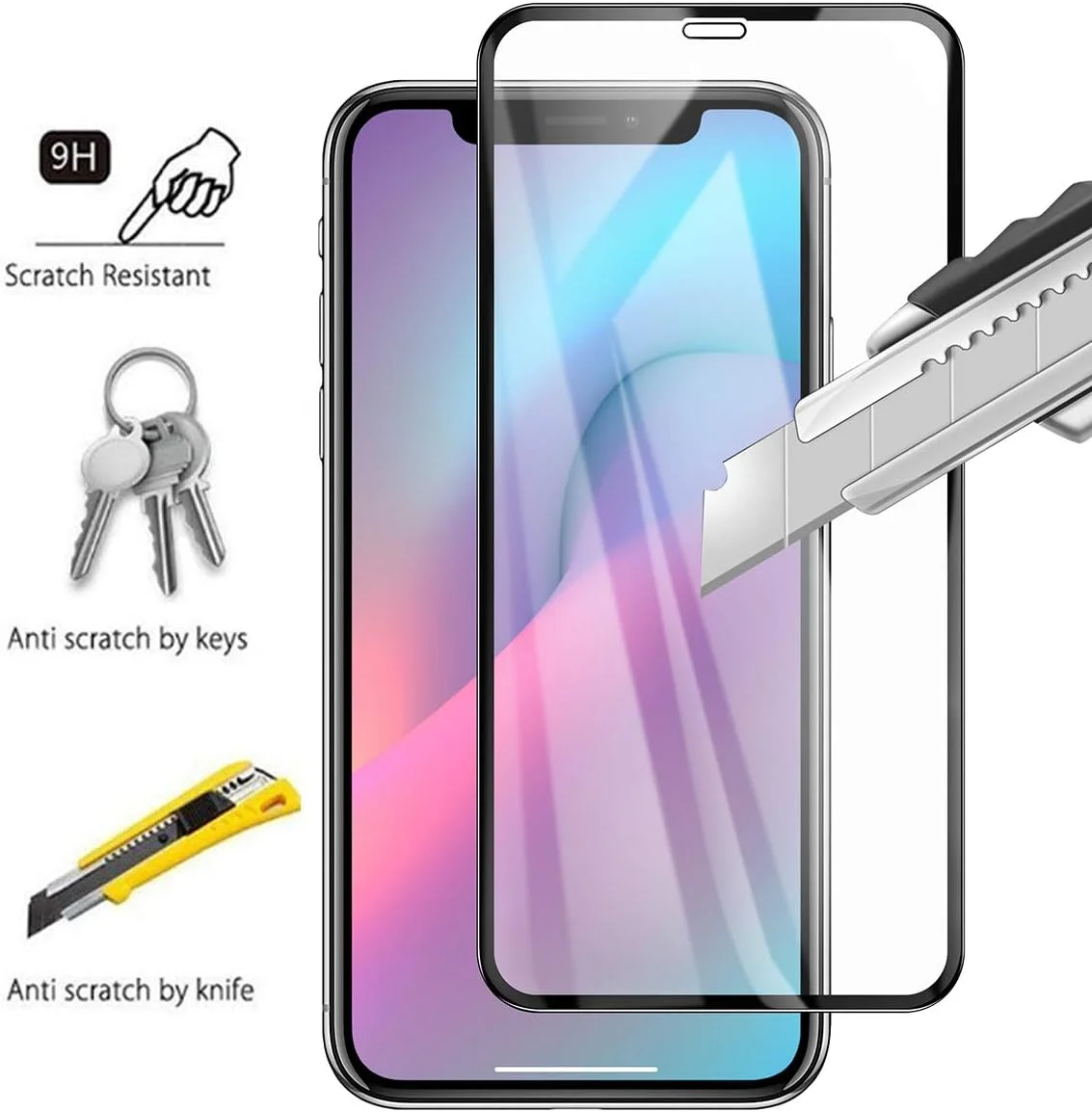 محافظ صفحه نمایش آیکیس‌می برای آیفون 11 [شیشه حرارت دیده]، 20D 9H ضد خش، سختی 0.26 میلی‌متر، فیلم محافظ شفاف HD کریستالی برای اپل آیفون 11 (6.1 اینچ)