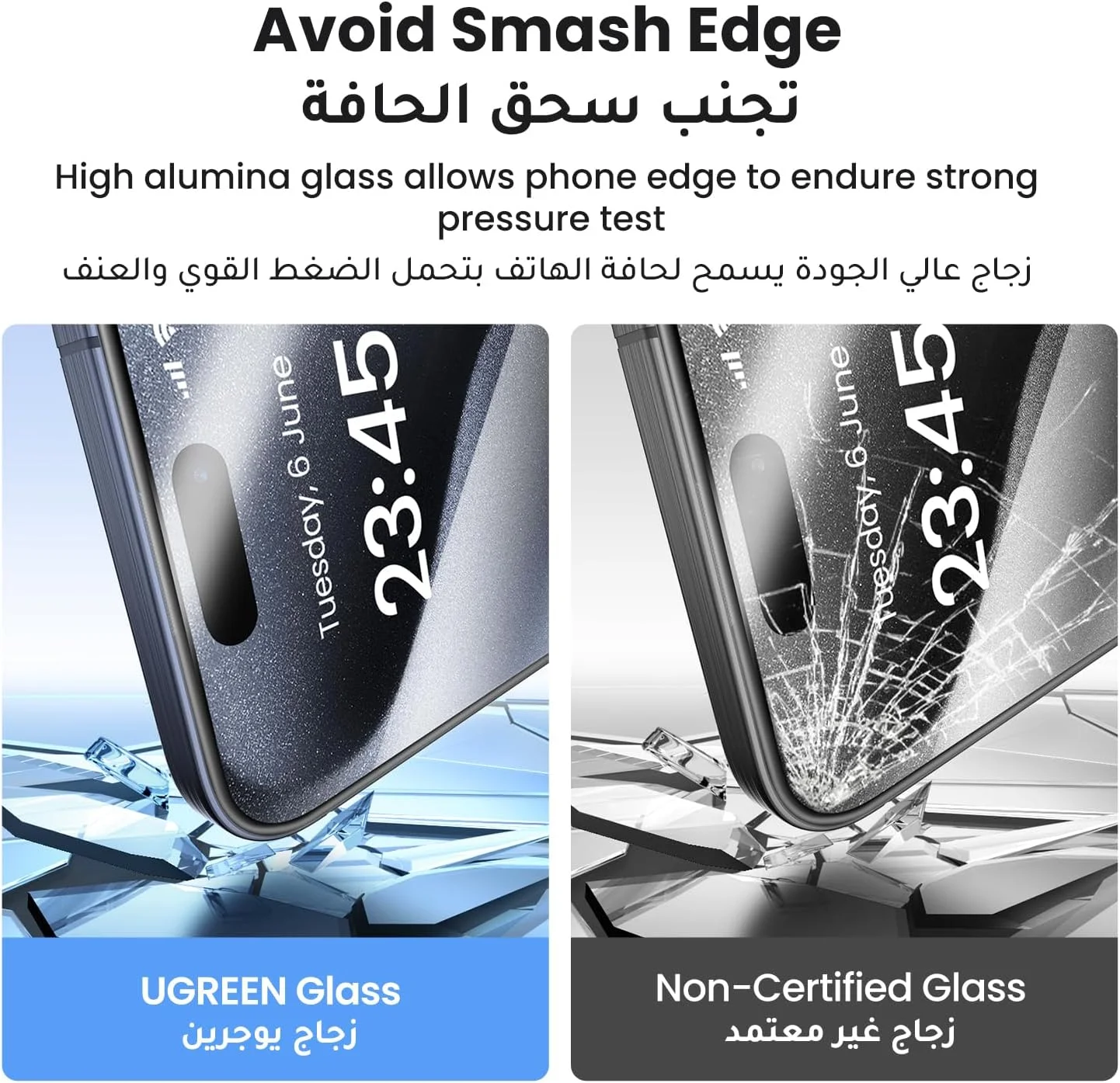 محافظ صفحه نمایش یوجرین برای آیفون 15 پرو 6.1 اینچی، پوشش کامل 1:1، محافظت در برابر سقوط با استاندارد نظامی، شفافیت HD، سختی 9H، نصب آسان، سازگار با اکثر قابها، بسته 2 عددی محافظ صفحه نمایش یوجرین برای آیفون 15 پرو 6.1 اینچی، پوشش کامل 1:1، محافظت در برابر سقوط با استاندارد نظامی، شفافیت HD، سختی 9H، نصب آسان، سازگار با اکثر قابها، بسته 2 عددی