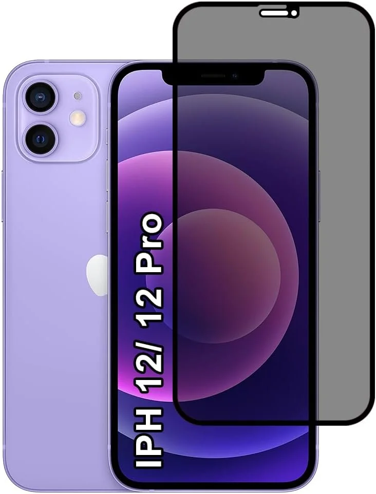 محافظ صفحه نمایش حریم خصوصی گجت شیلد برای اپل آیفون 12/12 پرو، سختی 9H، فیلم شیشه ای حرارت دیده ضد جاسوسی [محافظت 100٪ حریم خصوصی]، نصب آسان بدون حباب، پوشش کامل و ضد خش