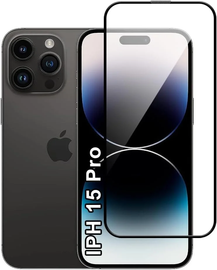 محافظ صفحه نمایش شیشه ای حرارت دیده با سختی 9H برای گوشی اپل آیفون 15 پرو 6.1 اینچی، نصب آسان بدون حباب، پوشش کامل، ضد خش و حساس به لمس محافظ صفحه نمایش شیشه ای حرارت دیده با سختی 9H برای گوشی اپل آیفون 15 پرو 6.1 اینچی، نصب آسان بدون حباب، پوشش کامل، ضد خش و حساس به لمس