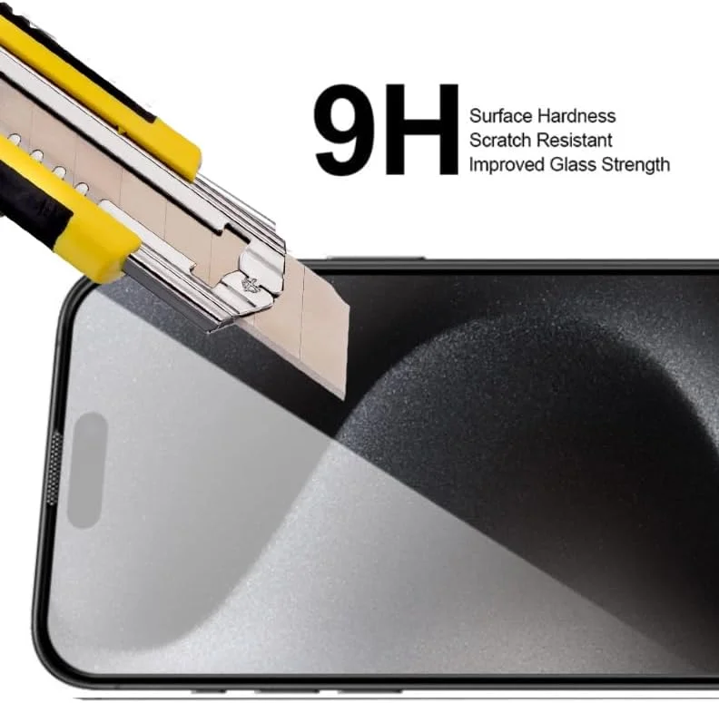 محافظ صفحه نمایش شیشه ای حرارت دیده با سختی 9H برای گوشی اپل آیفون 15 پرو 6.1 اینچی، نصب آسان بدون حباب، پوشش کامل، ضد خش و حساس به لمس محافظ صفحه نمایش شیشه ای حرارت دیده با سختی 9H برای گوشی اپل آیفون 15 پرو 6.1 اینچی، نصب آسان بدون حباب، پوشش کامل، ضد خش و حساس به لمس