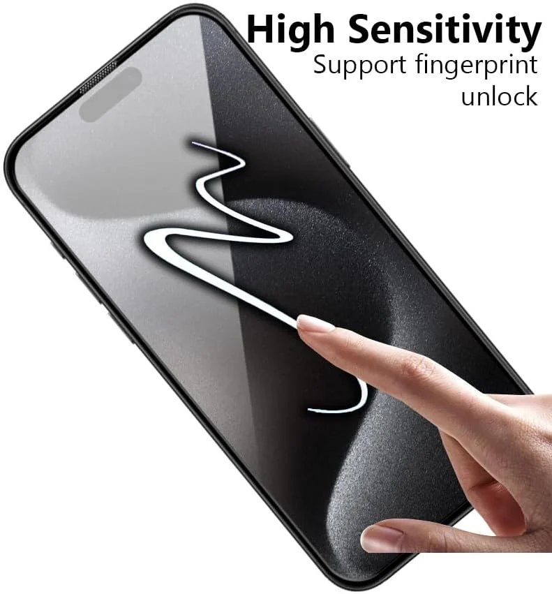 محافظ صفحه نمایش شیشه ای حرارت دیده با سختی 9H برای گوشی اپل آیفون 15 پرو 6.1 اینچی، نصب آسان بدون حباب، پوشش کامل، ضد خش و حساس به لمس محافظ صفحه نمایش شیشه ای حرارت دیده با سختی 9H برای گوشی اپل آیفون 15 پرو 6.1 اینچی، نصب آسان بدون حباب، پوشش کامل، ضد خش و حساس به لمس