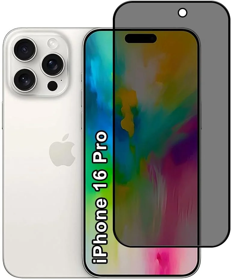 محافظ صفحه نمایش حریم خصوصی برای اپل آیفون 16 پرو، شیشه حرارت دیده با سختی 9H، نصب آسان بدون حباب، پوشش کامل و ضد خش محافظ صفحه نمایش حریم خصوصی برای اپل آیفون 16 پرو، شیشه حرارت دیده با سختی 9H، نصب آسان بدون حباب، پوشش کامل و ضد خش