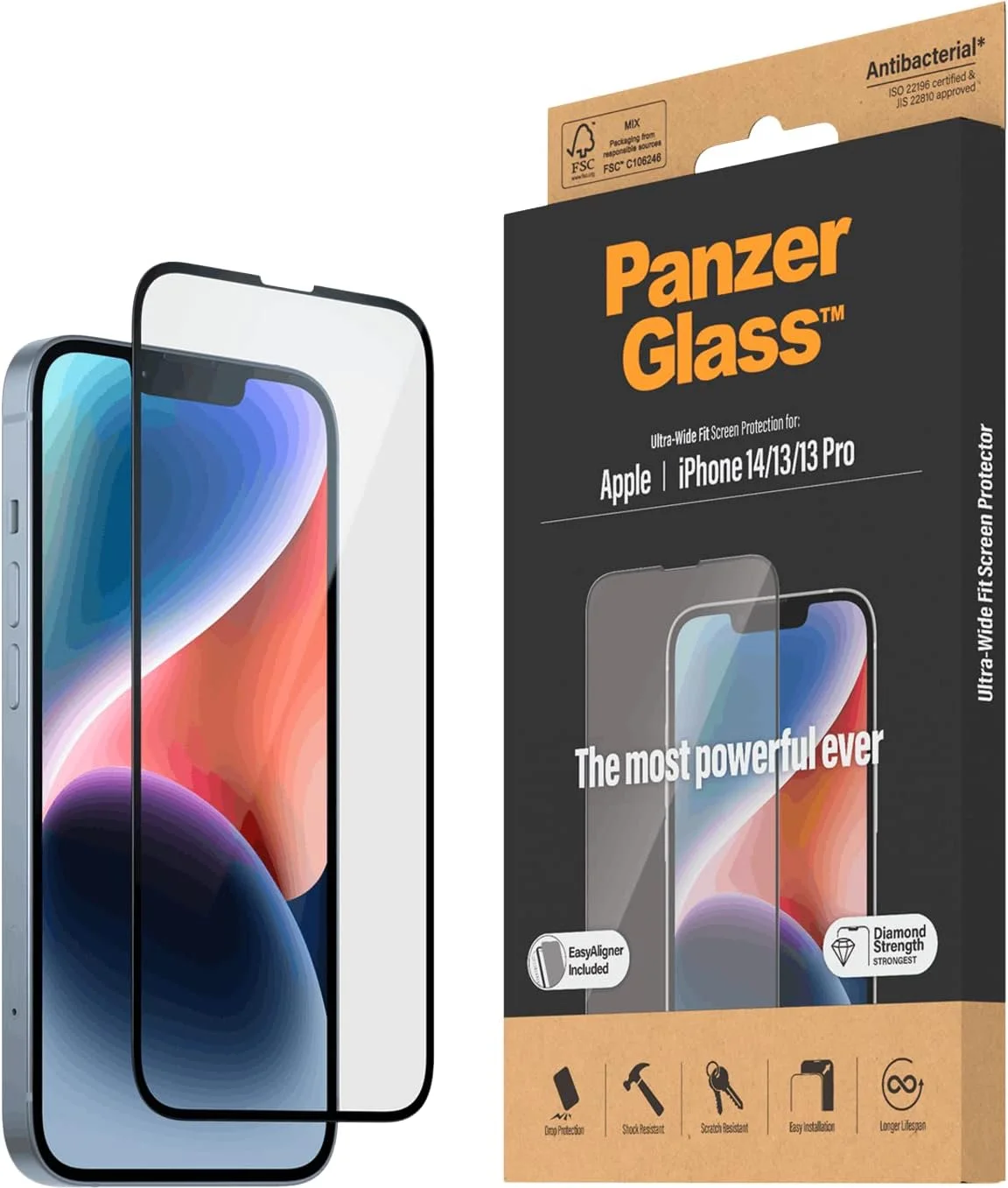 محافظ صفحه نمایش پانزرگلس مدل CLASSIC FIT مناسب برای گوشی اپل آیفون 14 2022 6.1 اینچ - شیشه حرارت دیده با پوشش ضد میکروبی، نصب آسان، مقاوم در برابر ضربه - شفاف محافظ صفحه نمایش پانزرگلس مدل CLASSIC FIT مناسب برای گوشی اپل آیفون 14 2022 6.1 اینچ - شیشه حرارت دیده با پوشش ضد میکروبی، نصب آسان، مقاوم در برابر ضربه - شفاف