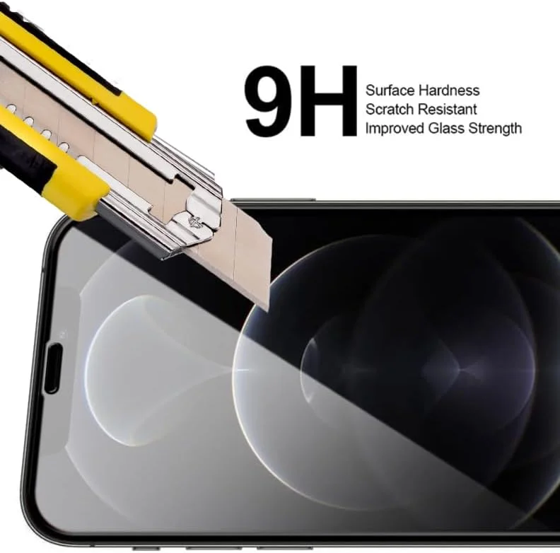 محافظ صفحه نمایش شیشه ای حرارت دیده با سختی 9H برای گوشی اپل آیفون 12 پرو مکس 6.7 اینچی، نصب آسان بدون حباب، پوشش کامل، ضد خش و حساس به لمس محافظ صفحه نمایش شیشه ای حرارت دیده با سختی 9H برای گوشی اپل آیفون 12 پرو مکس 6.7 اینچی، نصب آسان بدون حباب، پوشش کامل، ضد خش و حساس به لمس
