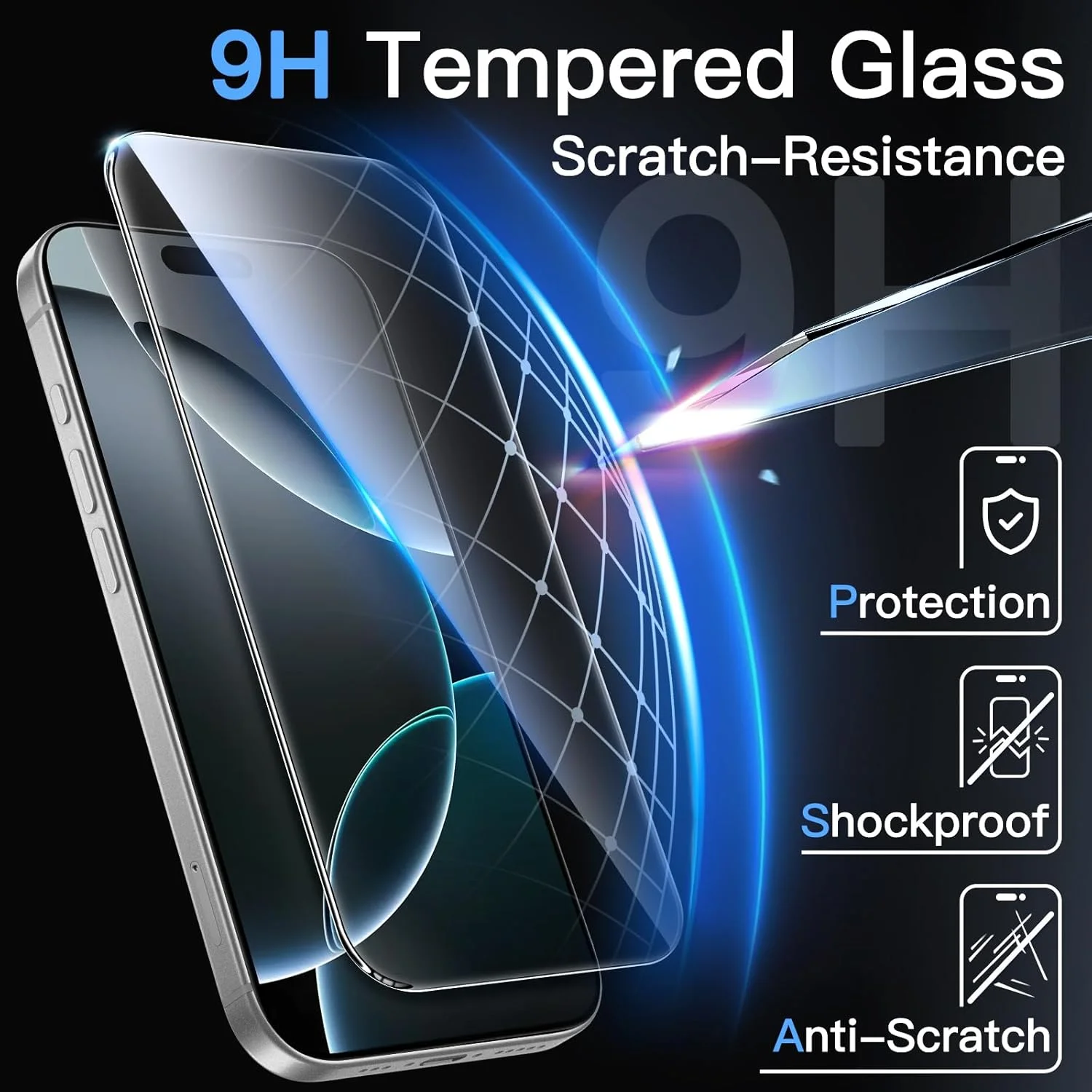 محافظ صفحه نمایش JETech برای آیفون 16 پرو 6.3 اینچی، نصب فوق العاده آسان 10 ثانیه ای با سینی تراز یک مرحله ای، فیلم شیشه ای حرارت دیده بدون حباب، سازگار با قاب، شفاف HD، 2 عدد محافظ صفحه نمایش JETech برای آیفون 16 پرو 6.3 اینچی، نصب فوق العاده آسان 10 ثانیه ای با سینی تراز یک مرحله ای، فیلم شیشه ای حرارت دیده بدون حباب، سازگار با قاب، شفاف HD، 2 عدد