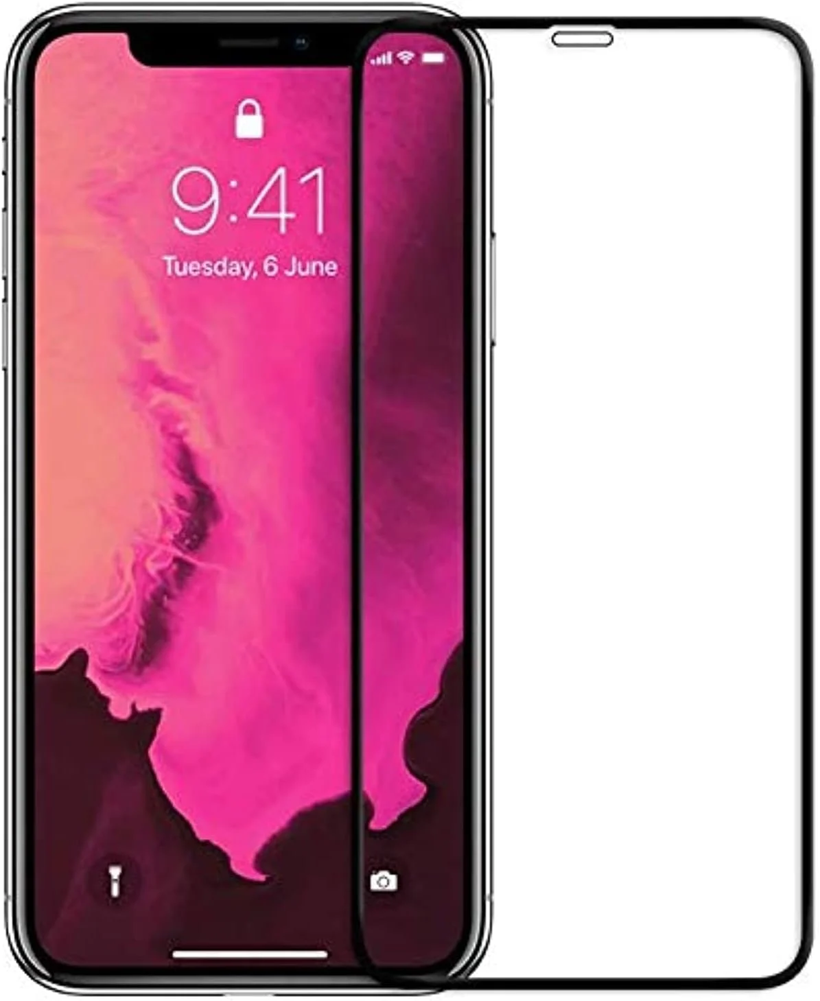 محافظ صفحه نمایش آیفون XS Max، [پوشش کامل سه بعدی] فیلم محافظ صفحه نمایش شیشه ای حرارت دیده برای اپل آیفون XS Max 6.5 اینچی (2018) [سختی 9H] [بدون حباب]