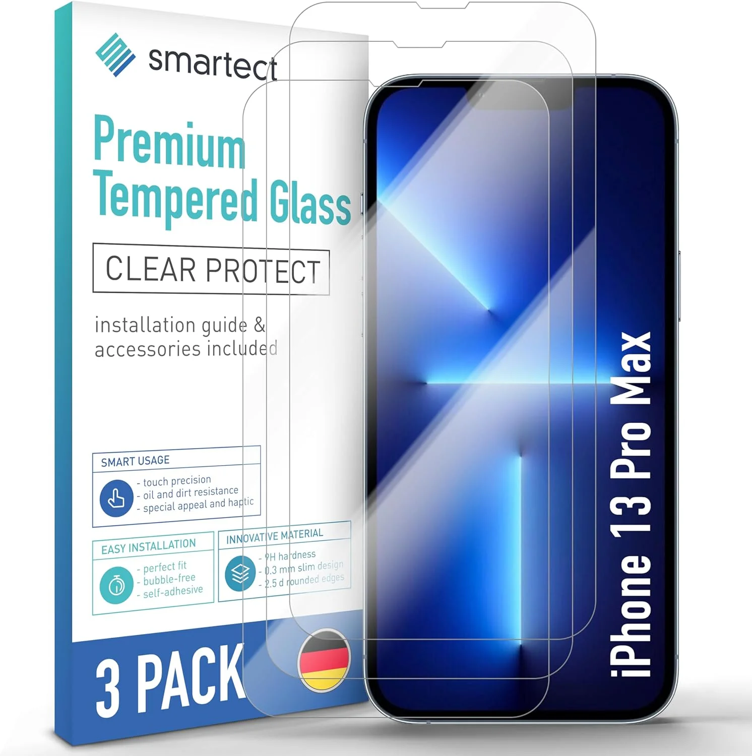 محافظ صفحه نمایش شیشه ای سازگار با Apple iPhone X [بسته 2 عددی] - شیشه حرارت دیده با سختی 9H - محافظ صفحه نمایش بدون حباب - محافظ صفحه ضد خش