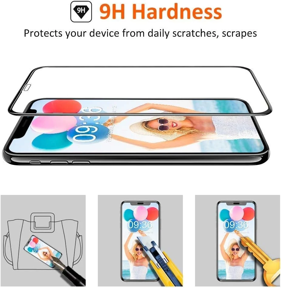 محافظ صفحه نمایش آیفون XS Max، [پوشش کامل سه بعدی] فیلم محافظ صفحه نمایش شیشه ای حرارت دیده برای اپل آیفون XS Max 6.5 اینچی (2018) [سختی 9H] [بدون حباب]