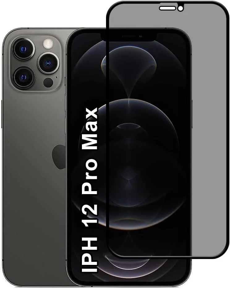 محافظ صفحه نمایش حریم خصوصی گجت شیلد برای اپل آیفون 12 پرو مکس، سختی 9H، فیلم شیشه ای حرارت دیده ضد جاسوسی [محافظت 100% از حریم خصوصی]، نصب آسان بدون حباب، پوشش کامل و ضد خش