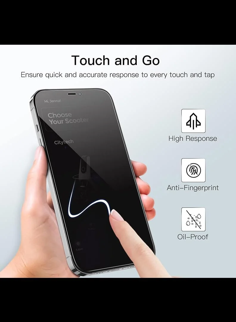 محافظ صفحه نمایش حریم خصوصی گجت شیلد برای اپل آیفون 15 پرو مکس، سختی 9H، فیلم شیشه ای حرارت دیده ضد جاسوسی [محافظت 100% حریم خصوصی]، نصب آسان بدون حباب، پوشش کامل و ضد خش