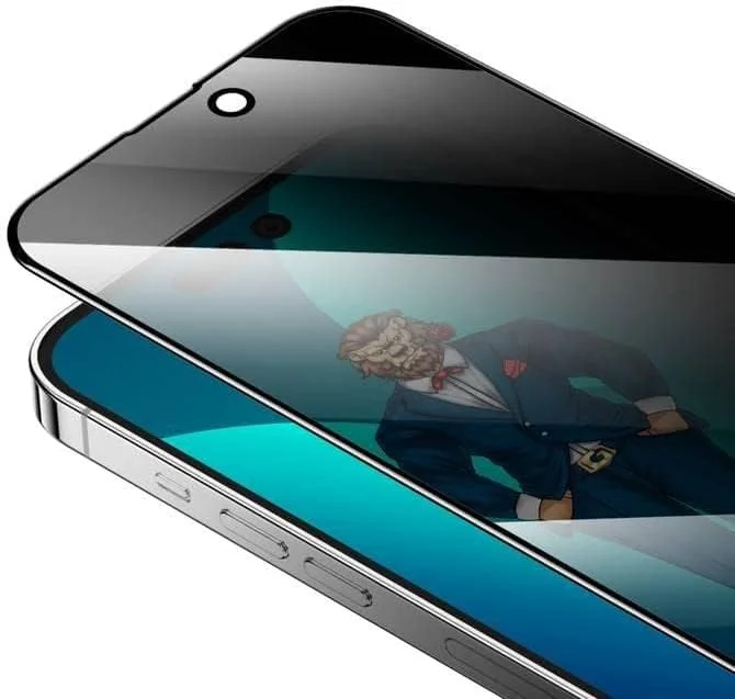 محافظ صفحه نمایش حریم خصوصی سه بعدی Green Lion برای آیفون 13 پرو مکس - شیشه ضد خش با لبه های گرد - نصب آسان - شیشه حرارت دیده محافظ حریم خصوصی برای آیفون 13 پرو مکس 6.7 اینچی - مشکی