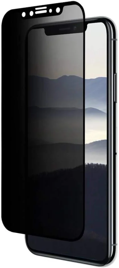 محافظ صفحه نمایش شیشه ای حریم خصوصی مشکی تمام صفحه Muzz برای آیفون XS (5.8 اینچ)