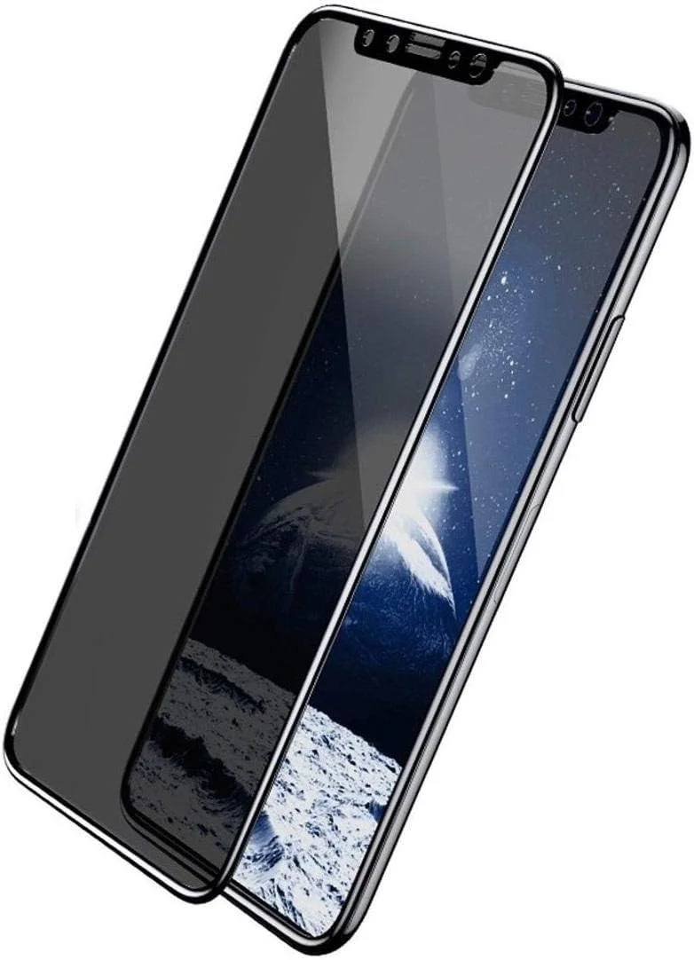 محافظ صفحه نمایش شیشه ای حریم خصوصی کامل مشکی Muzz برای آیفون XR (6.1 اینچ)