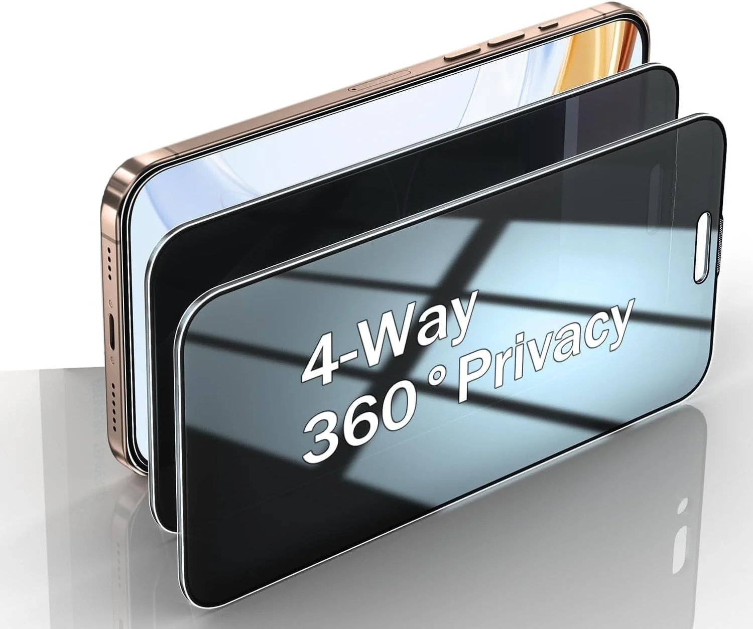 محافظ صفحه نمایش حریم خصوصی آیفون 16 پرو مکس، 6.9 اینچ، ضد جاسوسی 4 طرفه، شیشه حرارت دیده، پوشش کامل، سازگار با قاب (آیفون 16 پرو مکس 6.9 اینچ)