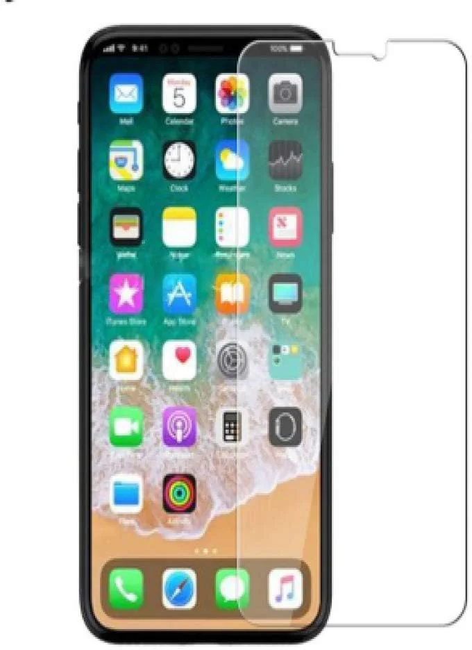 2 عدد محافظ صفحه نمایش شیشه ای حرارت دیده مناسب گوشی اپل آیفون X، فیلم شیشه ای کامل 5.8 اینچی مناسب گوشی آیفون X
