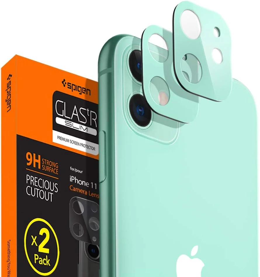 محافظ لنز دوربین شیشه ای Spigen [بسته 2 عددی] طراحی شده برای Apple iPhone 11 - سبز