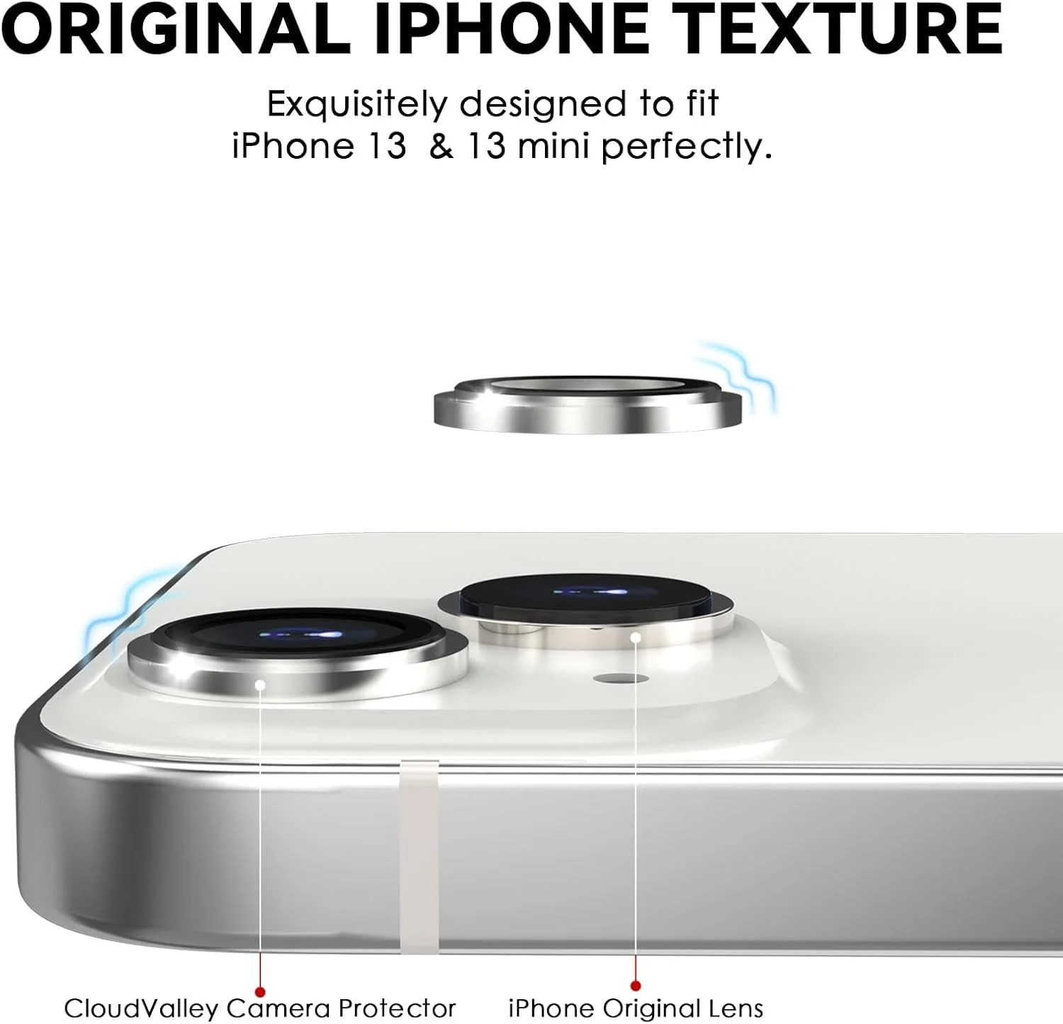 محافظ لنز دوربین گوشی آیفون 13 6.1 اینچی / 13 مینی 5.4 اینچی، حلقه محافظ آلیاژ آلومینیوم لنز اصلی گوشی، پوشش برچسب فیلم محافظ صفحه پشتی دوربین شیشه ای حرارت دیده، (نقره ای) محافظ لنز دوربین گوشی آیفون 13 6.1 اینچی / 13 مینی 5.4 اینچی، حلقه محافظ آلیاژ آلومینیوم لنز اصلی گوشی، پوشش برچسب فیلم محافظ صفحه پشتی دوربین شیشه ای حرارت دیده، (نقره ای)