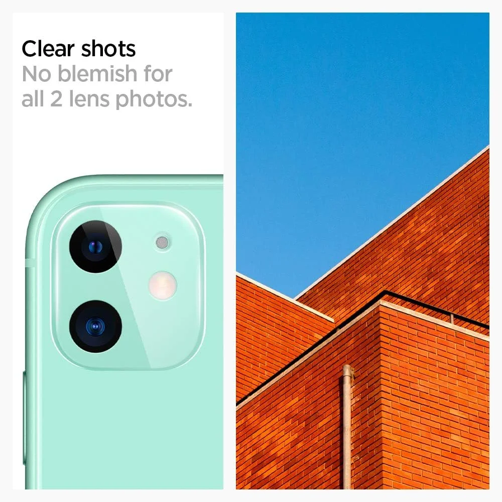 محافظ لنز دوربین شیشه ای Spigen [بسته 2 عددی] طراحی شده برای Apple iPhone 11 - سبز