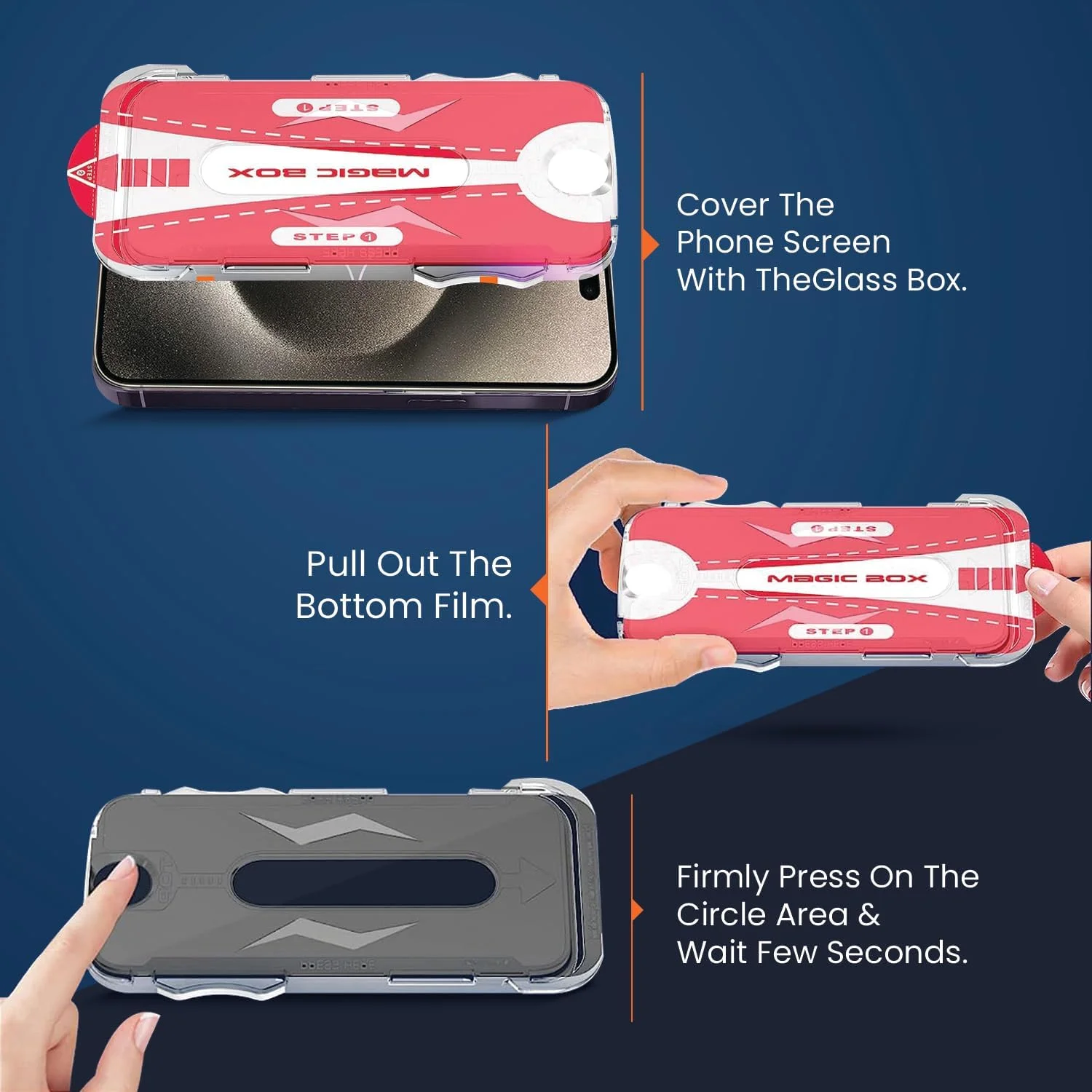 محافظ صفحه نمایش DN-Technology برای اپل آیفون 15 پرو مکس (6.7 اینچ) پوشش شیشه ای حرارت دیده نصب آسان با ابزار خود تراز پوشش کامل سازگار با قاب (مشکی)