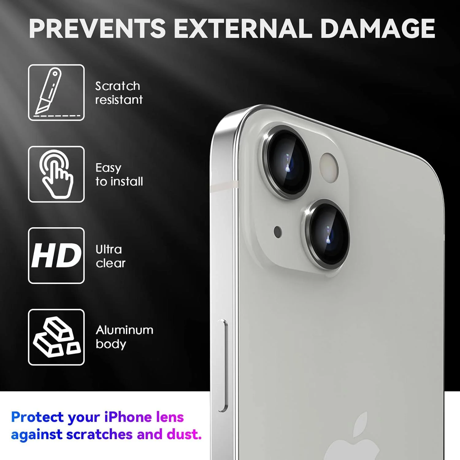 محافظ لنز دوربین گوشی آیفون 13 6.1 اینچی / 13 مینی 5.4 اینچی، حلقه محافظ آلیاژ آلومینیوم لنز اصلی گوشی، پوشش برچسب فیلم محافظ صفحه پشتی دوربین شیشه ای حرارت دیده، (نقره ای) محافظ لنز دوربین گوشی آیفون 13 6.1 اینچی / 13 مینی 5.4 اینچی، حلقه محافظ آلیاژ آلومینیوم لنز اصلی گوشی، پوشش برچسب فیلم محافظ صفحه پشتی دوربین شیشه ای حرارت دیده، (نقره ای)