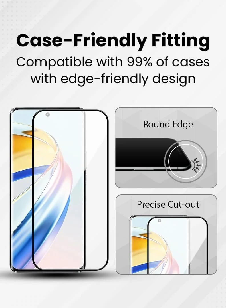 محافظ صفحه نمایش شیشه ای حرارت دیده با سختی 9H برای گوشی آنر X9b با ابعاد 6.78 اینچ، نصب آسان بدون حباب، پوشش کامل، ضد خش و حساس به لمس محافظ صفحه نمایش شیشه ای حرارت دیده با سختی 9H برای گوشی آنر X9b با ابعاد 6.78 اینچ، نصب آسان بدون حباب، پوشش کامل، ضد خش و حساس به لمس