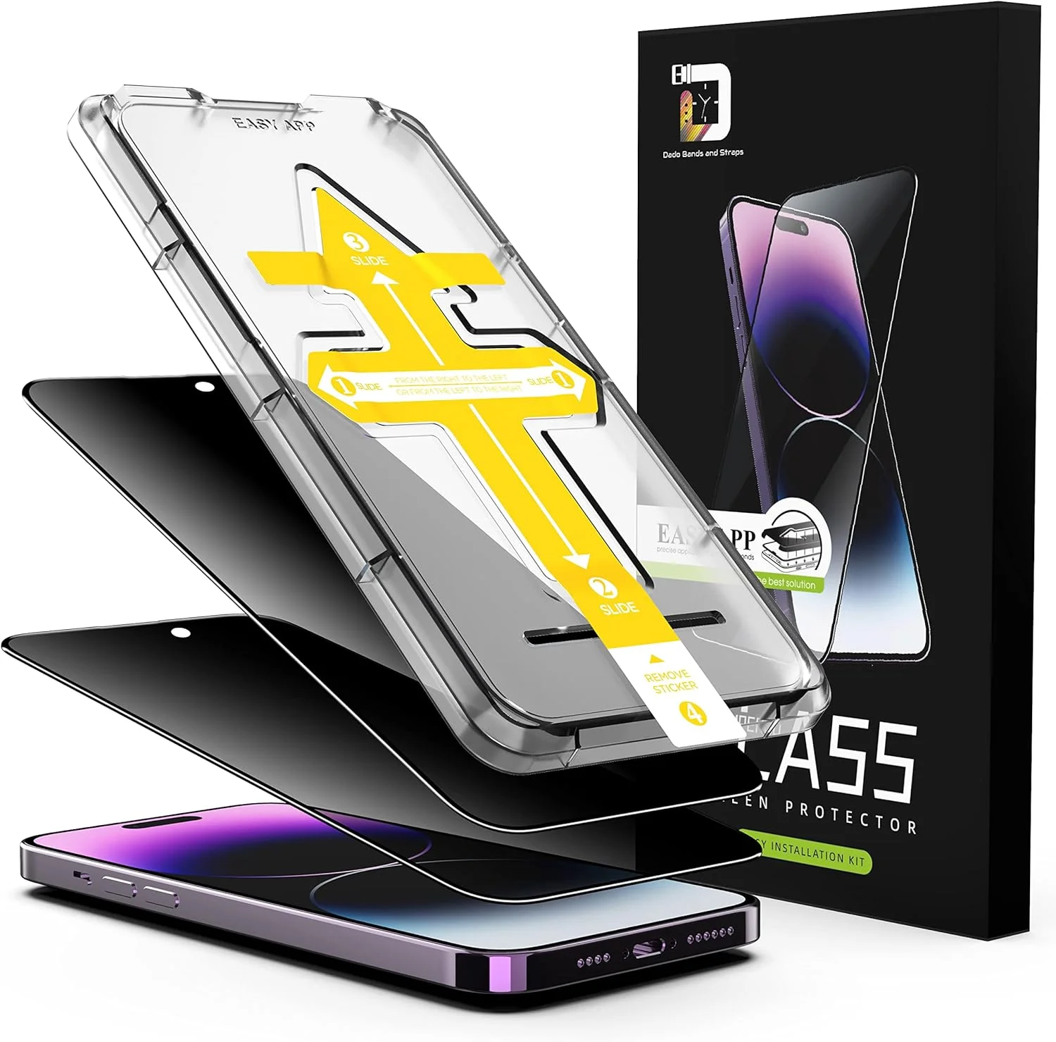 محافظ صفحه نمایش حریم خصوصی 2.5D با پوشش کامل و درجه A+ دادو، سازگار با آیفون 14 پرو 6.1 اینچ، ضخامت 0.33 میلی متر، به همراه ابزار نصب آسان | کیت لوازم جانبی | کارت فشاری (2 عدد) محافظ صفحه نمایش حریم خصوصی 2.5D با پوشش کامل و درجه A+ دادو، سازگار با آیفون 14 پرو 6.1 اینچ، ضخامت 0.33 میلی متر، به همراه ابزار نصب آسان | کیت لوازم جانبی | کارت فشاری (2 عدد)