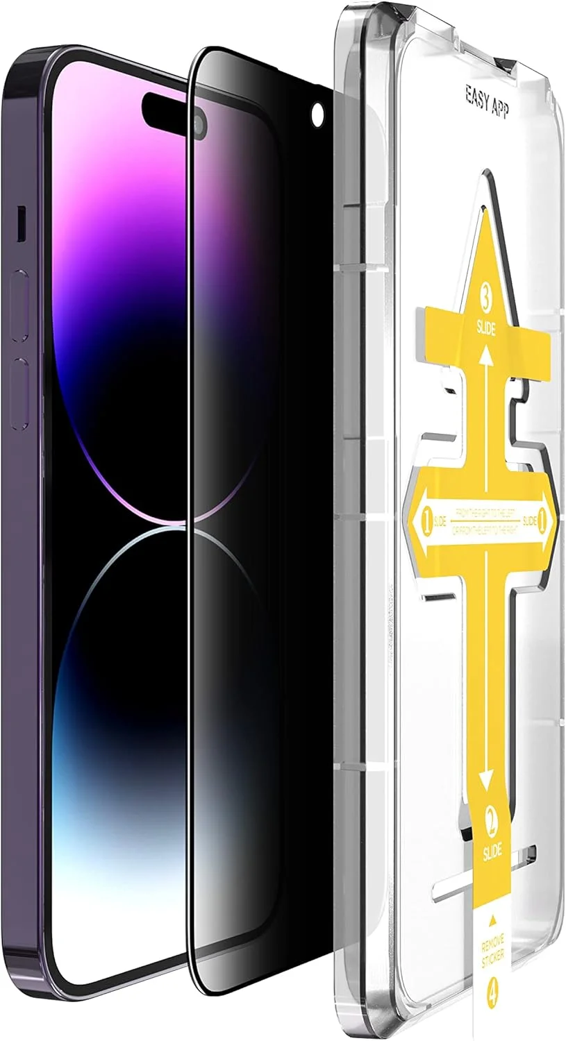 محافظ صفحه نمایش حریم خصوصی 2.5D با پوشش کامل و درجه A+ دادو، سازگار با آیفون 14 پرو 6.1 اینچ، ضخامت 0.33 میلی متر، به همراه ابزار نصب آسان | کیت لوازم جانبی | کارت فشاری (2 عدد) محافظ صفحه نمایش حریم خصوصی 2.5D با پوشش کامل و درجه A+ دادو، سازگار با آیفون 14 پرو 6.1 اینچ، ضخامت 0.33 میلی متر، به همراه ابزار نصب آسان | کیت لوازم جانبی | کارت فشاری (2 عدد)