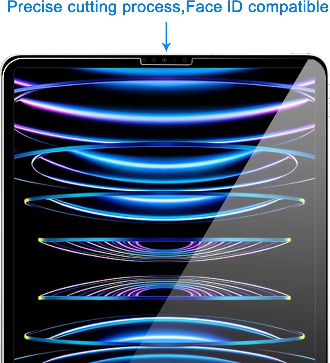 محافظ صفحه نمایش آیپد پرو 12.9 اینچ Ailun (مدل های 2022، 2021، 2020 و 2018) - شیشه حرارت دیده، سازگار با Face ID و قلم اپل، فوق العاده حساس، مناسب با قاب [2 عدد]