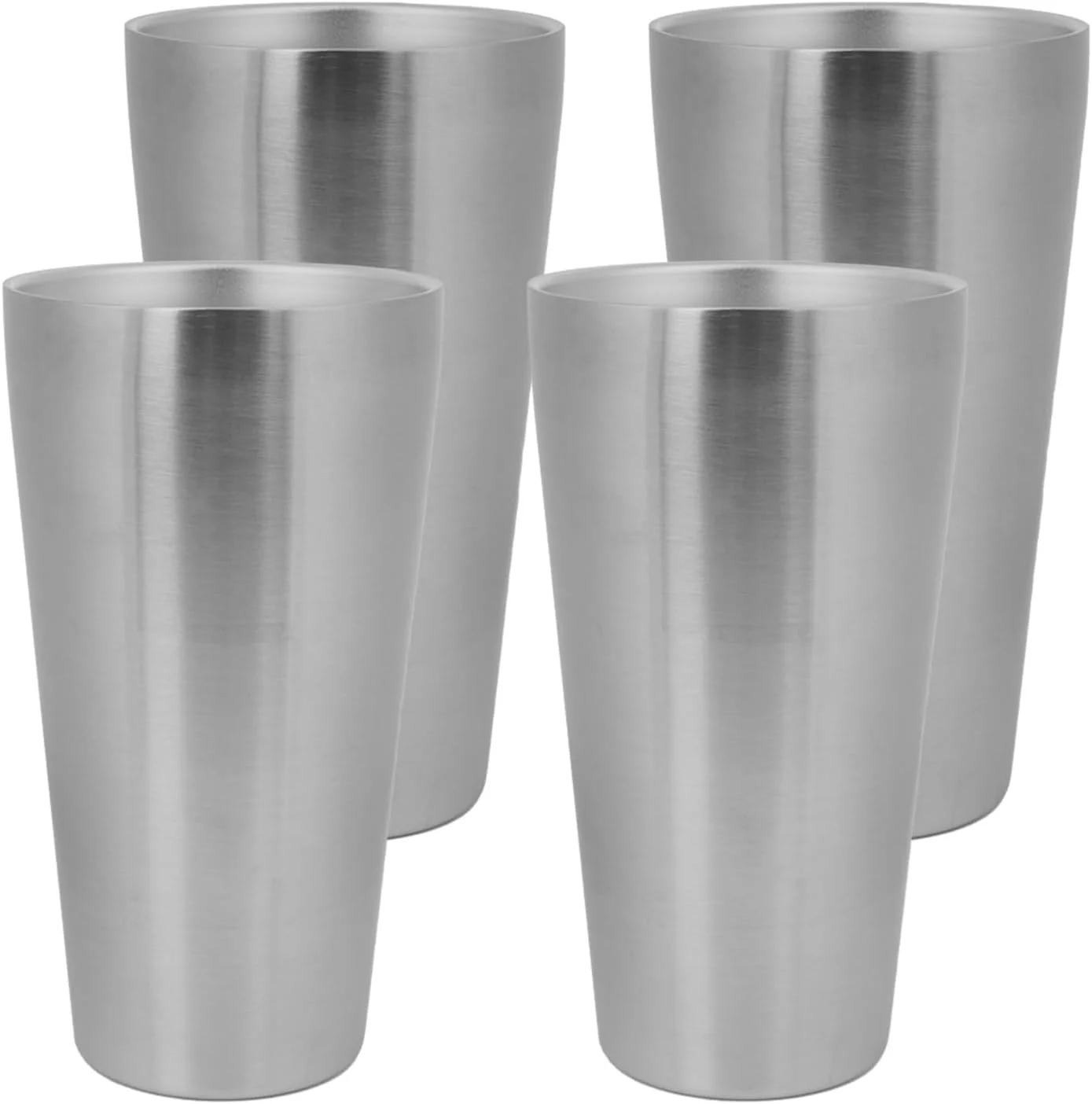 مجموعه 4 عددی لیوان عایق استیل ضد زنگ Adorila، لیوان های دوجداره فلزی 550 میلی لیتری، لیوان های نوشیدنی قابل استفاده مجدد و قابل انباشت برای خانه، کمپینگ، دفتر و مهمانی