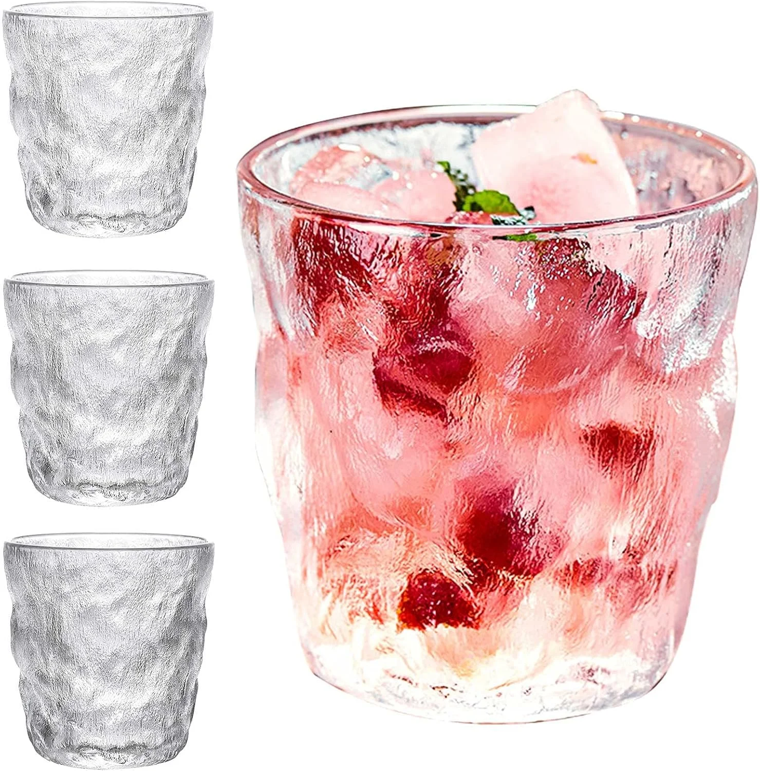 ست 4 عددی لیوان نوشیدنی کریستالی KASTWAVE - لیوان های شفاف 300 میلی لیتری طرح قوطی، لیوان آب، لیوان نوشیدنی برای آب، آبمیوه و هر نوشیدنی و هر مناسبت