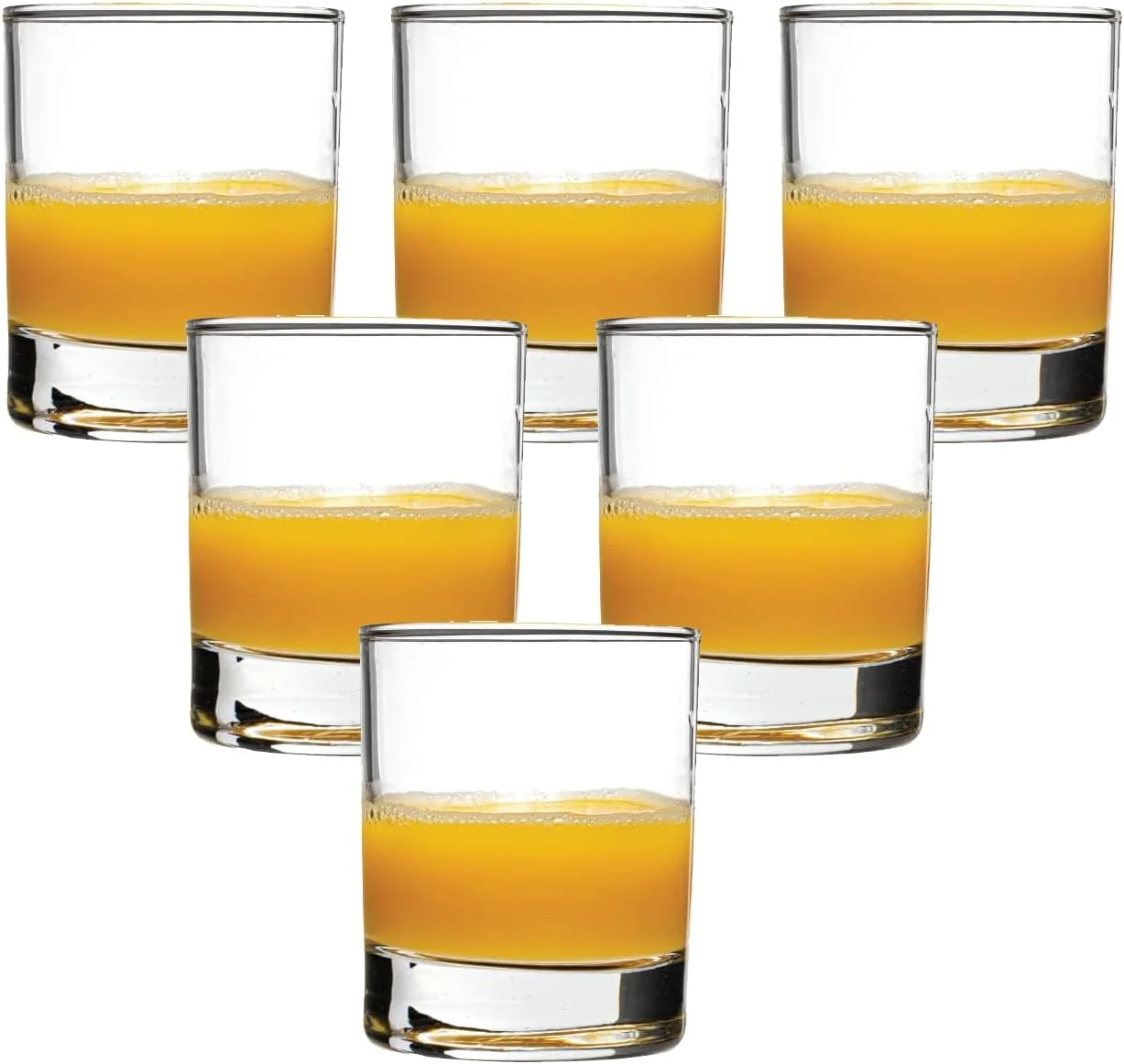 ست 6 تایی لیوان کوتاه - لیوان های سنگی 300 میلی لیتری - ظروف شیشه ای قابل شستشو در ماشین ظرفشویی برای استفاده روزمره