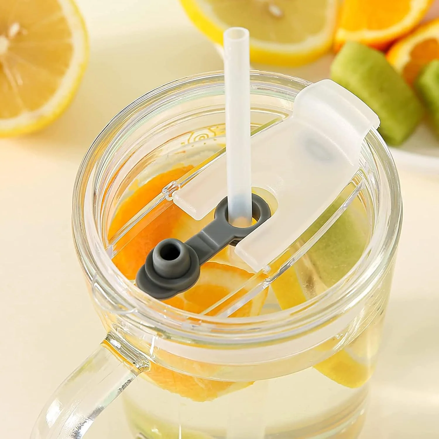 لیوان شیشه ای با نی و درب - لیوان شیر، لیوان آب، ماگ مسافرتی برای کودکان (300-400 میلی لیتر)