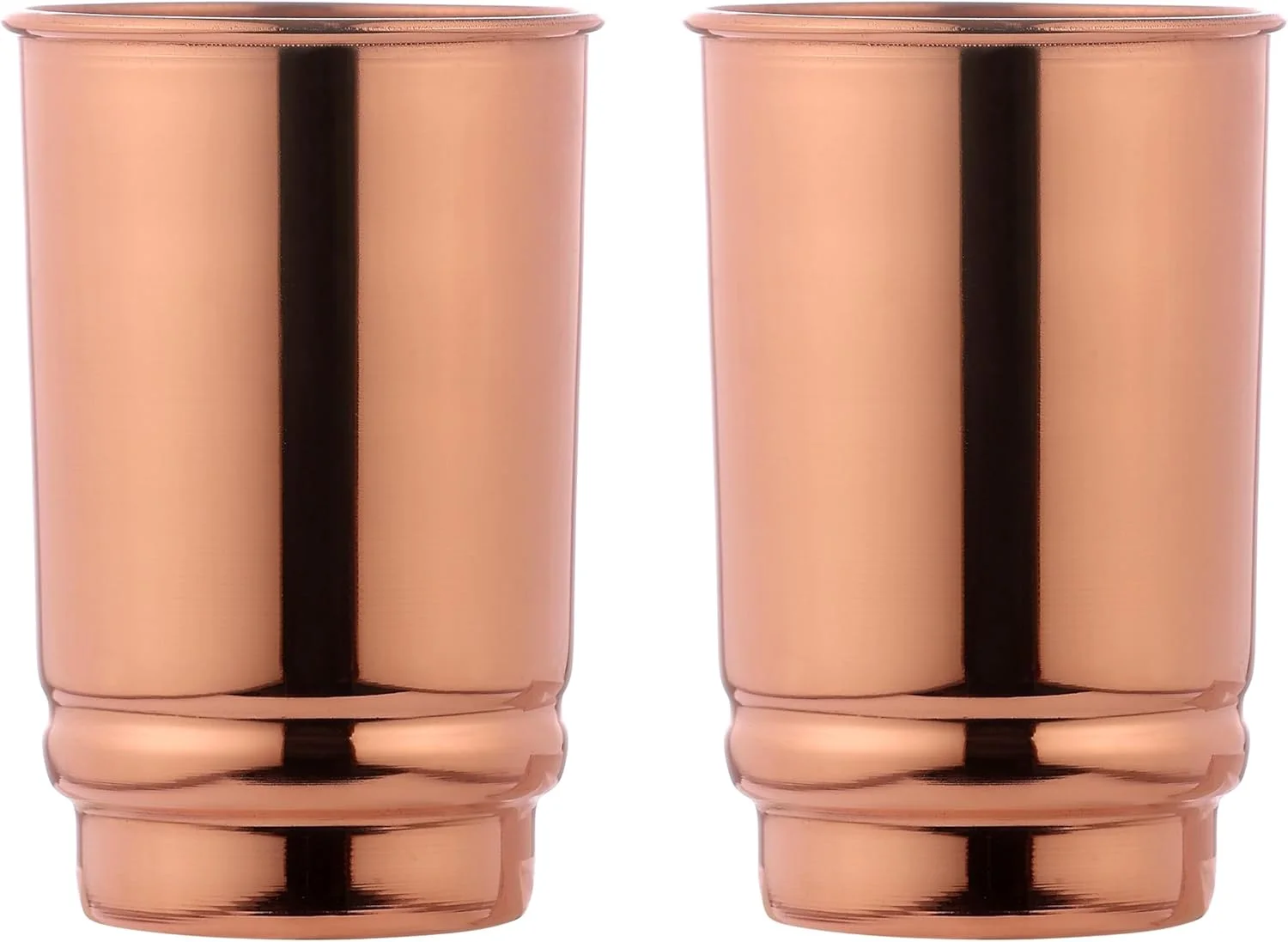 لیوان مسی خالص HealthGoodsIn، مجموعه 2 عددی، بدون پوشش و لاک | 350 میلی لیتر. فنجان های مسی مسافرتی برای مزایای سلامتی آیورودا