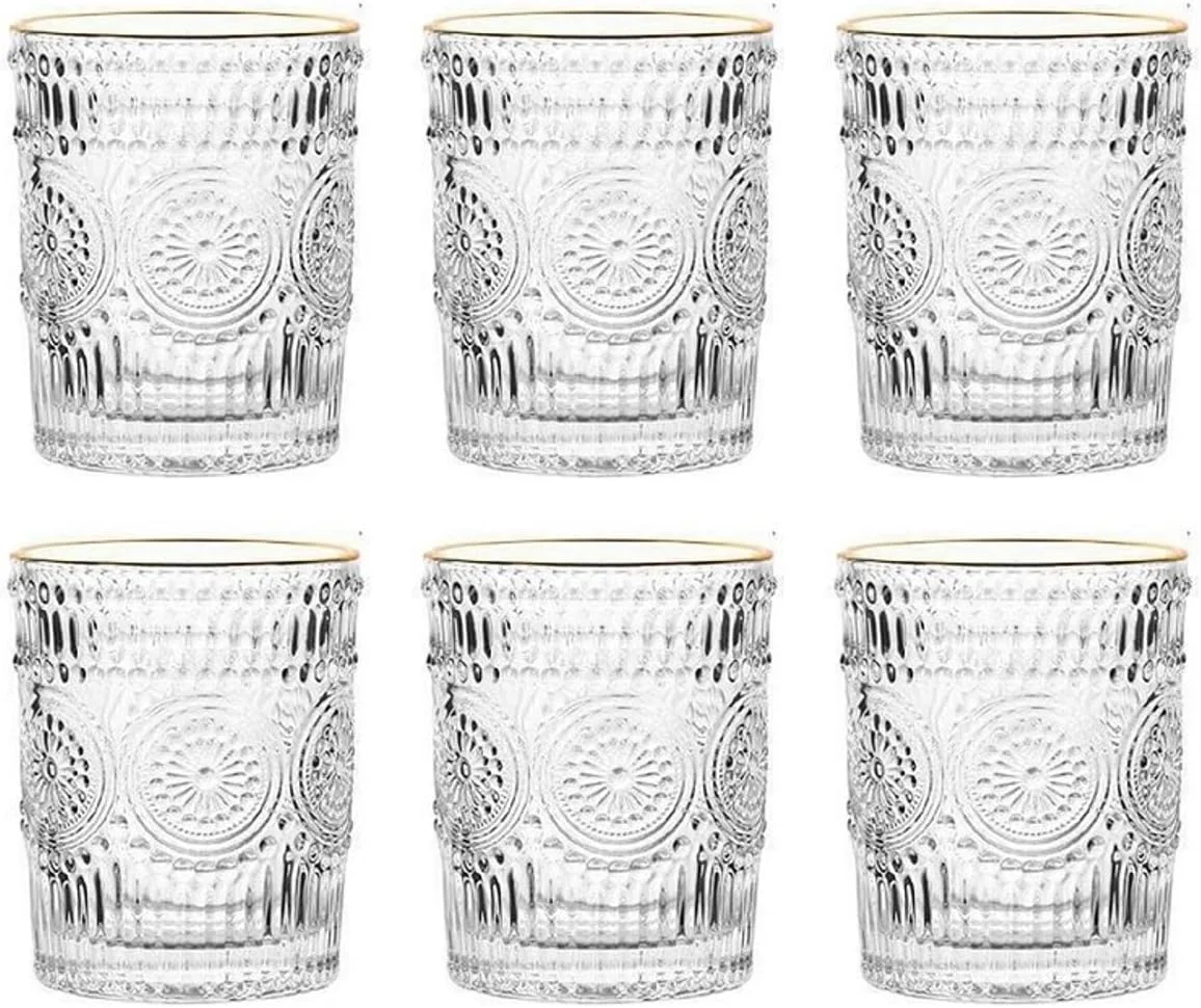 ست 6 عددی لیوان نوشیدنی هالایا، لیوان های طرح دار کلاسیک، مناسب برای آبمیوه و نوشیدنی