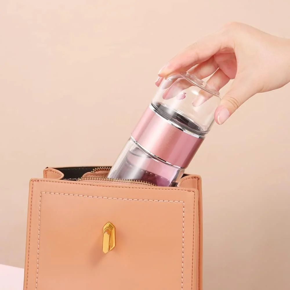 بطری دمنوش ساز شیشه ای 350 میلی لیتری Goodern، ماگ مسافرتی شیشه ای دو جداره با فیلتر استیل ضد زنگ، ضد نشت، لیوان مسافرتی قابل حمل، فنجان جدا کننده آب چای، لیوان نوشیدنی چند منظوره زیبا - مشکی