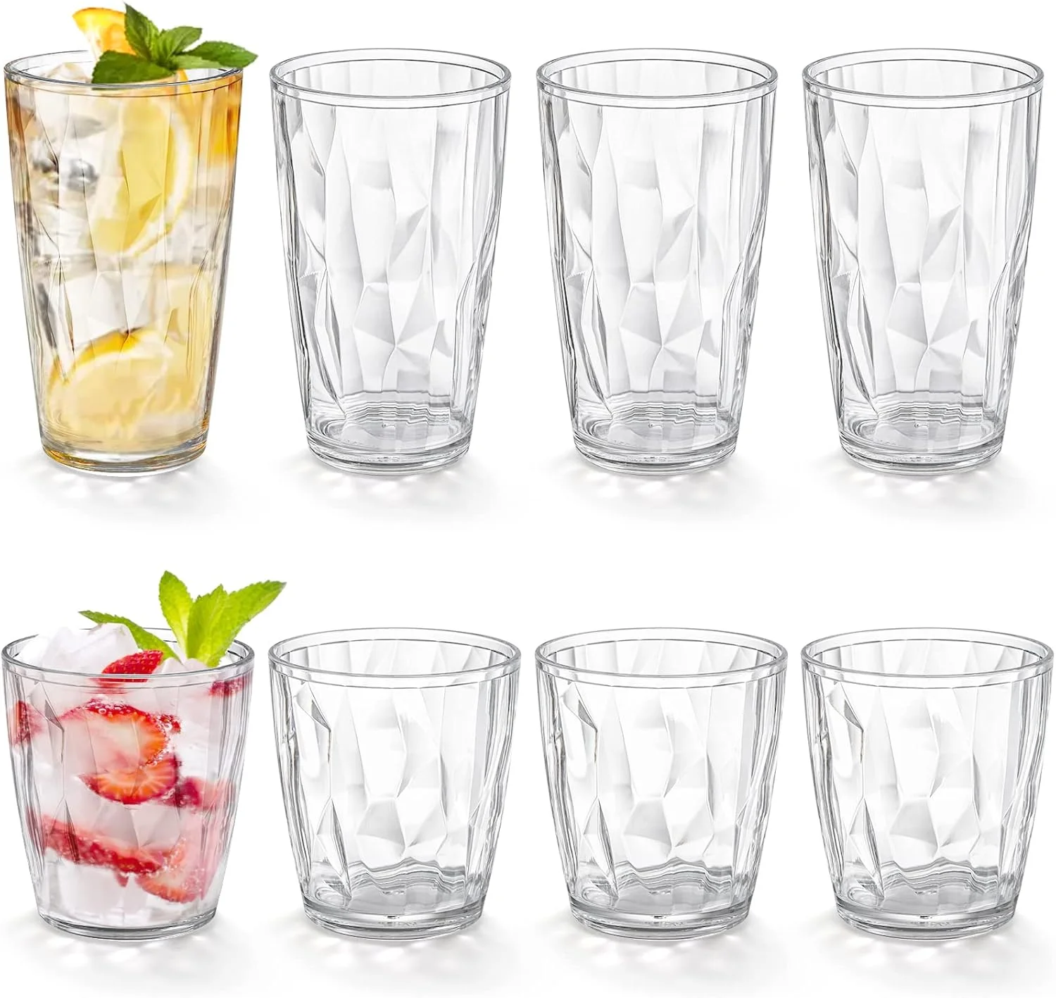 ست 8 عددی لیوان آب پلاستیکی Hedume، 4 عدد 500 میلی لیتری و 4 عدد 300 میلی لیتری، لیوان های نوشیدنی شفاف نشکن، لیوان های آبمیوه و شراب آکریلیک شفاف قابل استفاده مجدد، قابل چیدن برای خانه، پیک نیک و مهمانی ست 8 عددی لیوان آب پلاستیکی Hedume، 4 عدد 500 میلی لیتری و 4 عدد 300 میلی لیتری، لیوان های نوشیدنی شفاف نشکن، لیوان های آبمیوه و شراب آکریلیک شفاف قابل استفاده مجدد، قابل چیدن برای خانه، پیک نیک و مهمانی