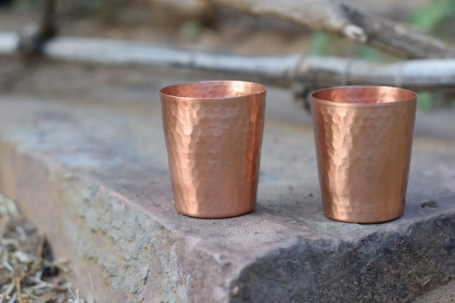 لیوان مسی دست ساز دِ کالچر ورکس، مناسب برای شیر، آب، قهوه سرد و چای سرد، ۱۰۰ میلی لیتر، ۶.۳۵ در ۵.۰۸ سانتی متر، ست ۲ عددی