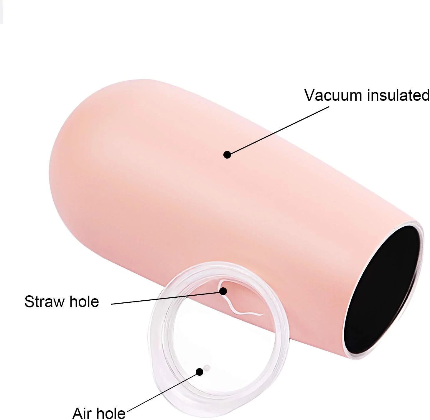 لیوان شامپاین بدون پایه ماکستات، 6 عدد، دوجداره، لیوان کوکتل نشکن استیل ضد زنگ 6 اونسی برای قهوه و نوشیدنی (صورتی)