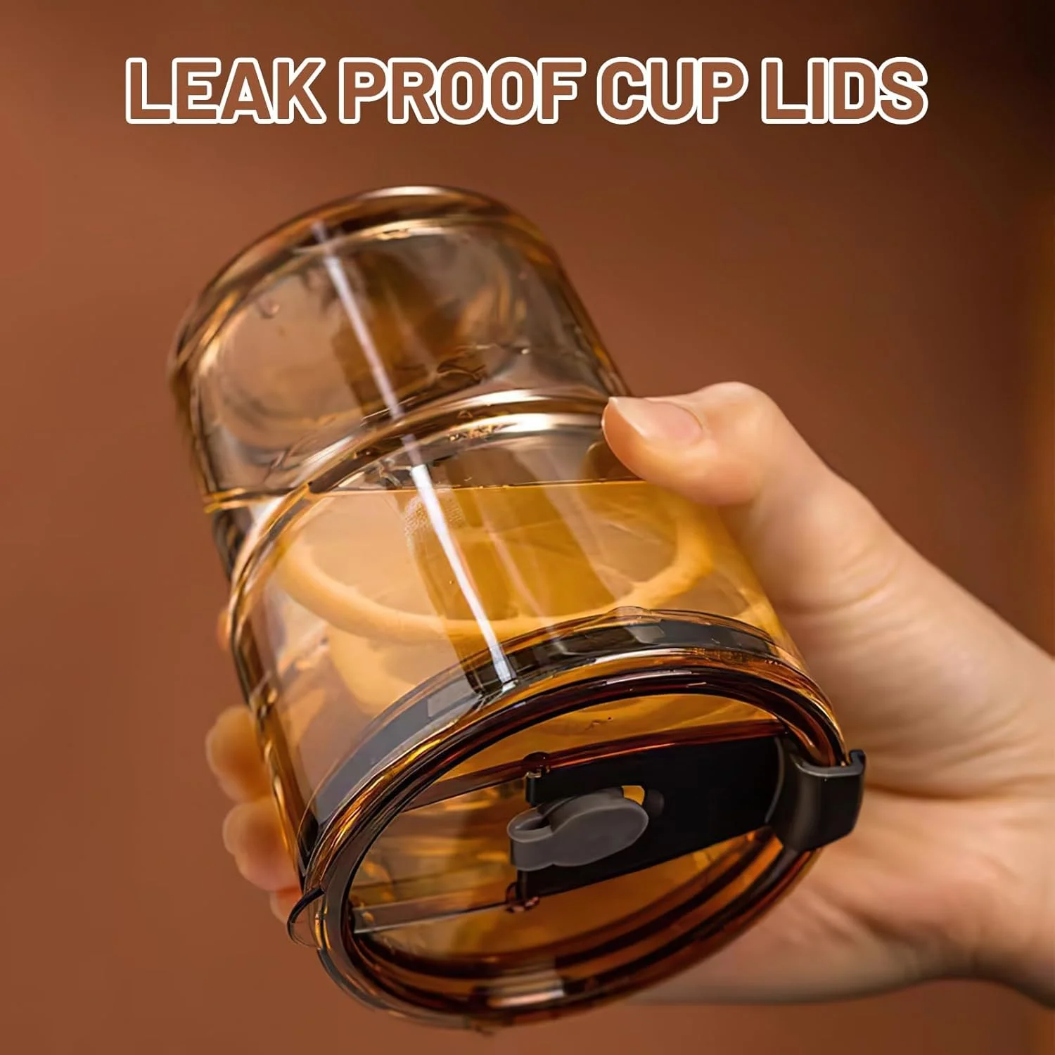 لیوان شیشه ای ۱۳ اونسی Luxfuel با نی و درب، یک عدد لیوان قهوه شیشه ای قابل استفاده مجدد برای چای سرد، قهوه، لیوان های مسافرتی درب دار برای دفتر، مهمانی، کمپینگ و فضای باز