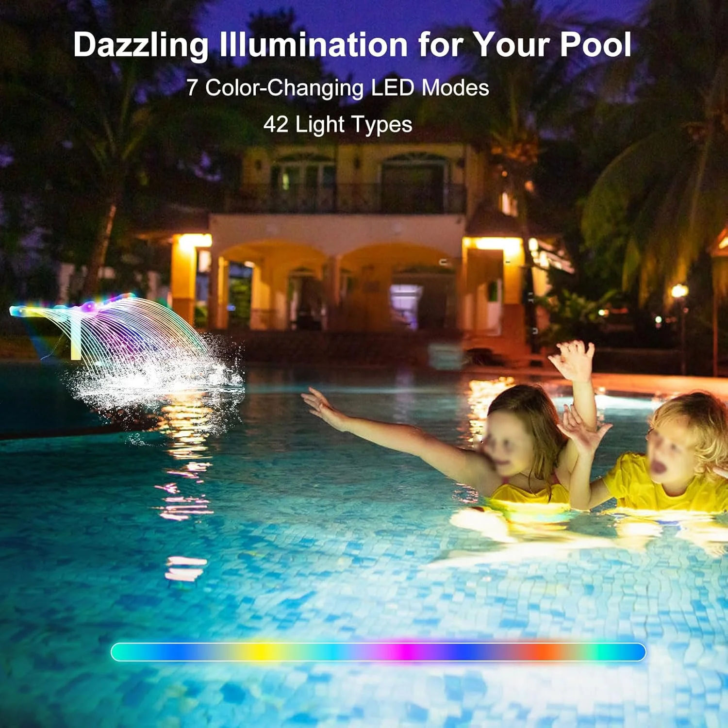 فواره خورشیدی استخر، چراغ های LED آبشاری قابل تنظیم خورشیدی داخل زمین با کنترل از راه دور، فواره آبپاش آبشاری دوگانه قابل تنظیم با خاموش شدن خودکار 2/4/6 ساعته برای خنک سازی و آرامش فواره خورشیدی استخر، چراغ های LED آبشاری قابل تنظیم خورشیدی داخل زمین با کنترل از راه دور، فواره آبپاش آبشاری دوگانه قابل تنظیم با خاموش شدن خودکار 2/4/6 ساعته برای خنک سازی و آرامش