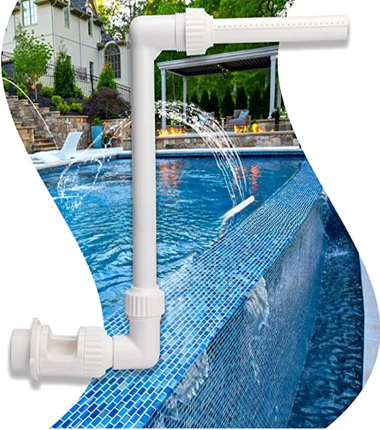 فواره آبشاری استخر، فواره آب پاش استخر، فواره آبشاری قابل تنظیم جهت، فواره استخر کوچک