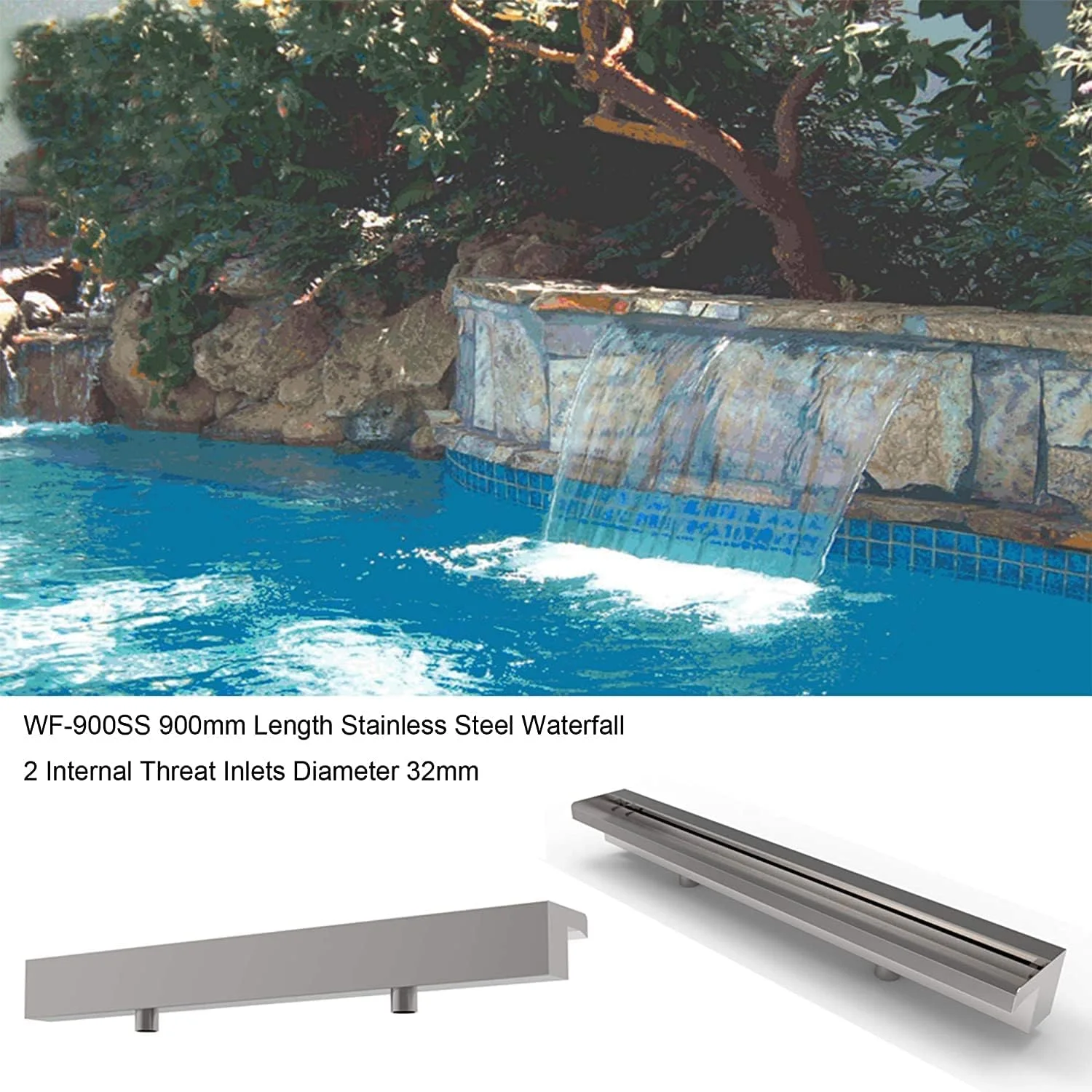 آبنمای استخری آبشاری فنگدا 90 سانتی متری، آبنمای مستطیلی استیل، آبشارهای استخری دیواری مستطیلی آبنمای استخری آبشاری فنگدا 90 سانتی متری، آبنمای مستطیلی استیل، آبشارهای استخری دیواری مستطیلی