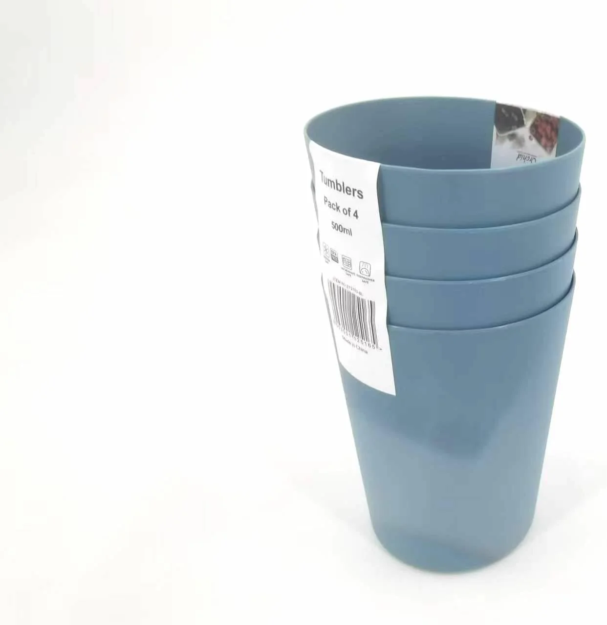 لیوان های ارکیده 500 میلی لیتری، ست 4 عددی، لیوان های پلاستیکی بادوام و سبک وزن، ست نوشیدنی قابل استفاده مجدد، لیوان برای آبمیوه، لیوان آب، فنجان های نوشیدنی مناسب برای نوشیدنی های گرم و سرد (ZY2103-آبی)