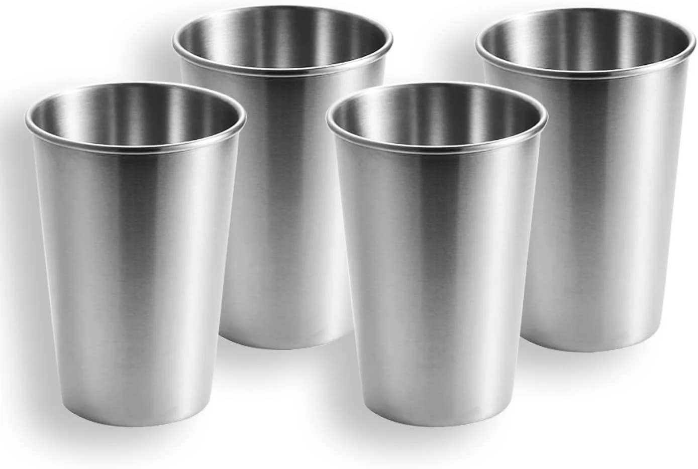 ست ۴ عددی لیوان استیل ضد زنگ کودک، ۳۵۰ میلی لیتر، لیوان استیل، لیوان کودک، لیوان استیل کمپینگ، لیوان فلزی قابل انباشت، بدون BPA، قابل انباشت، بادوام.