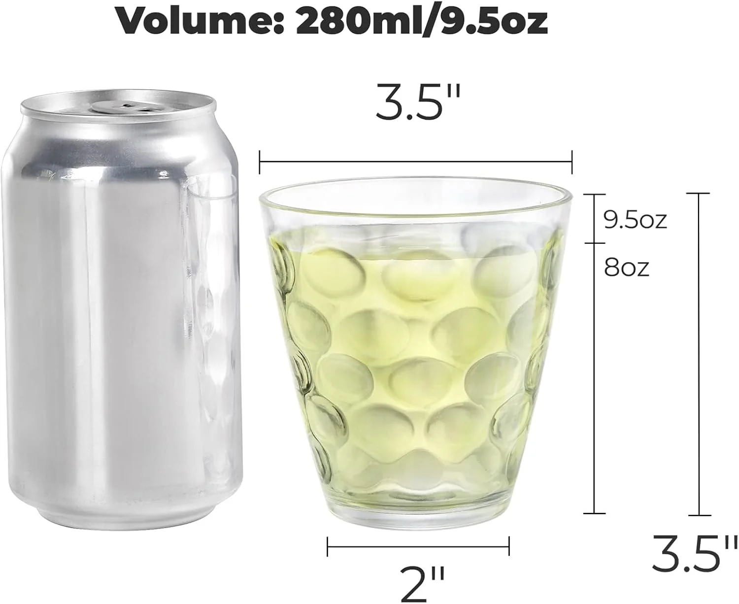 لیوان های پلاستیکی نشکن 280 میلی لیتری، مجموعه 9 عددی لیوان آب شفاف، لیوان های نوشیدنی قابل استفاده مجدد برای آبمیوه، نوشیدنی ها، بدون BPA، قابل چیدن، قابل شستشو در ماشین ظرفشویی