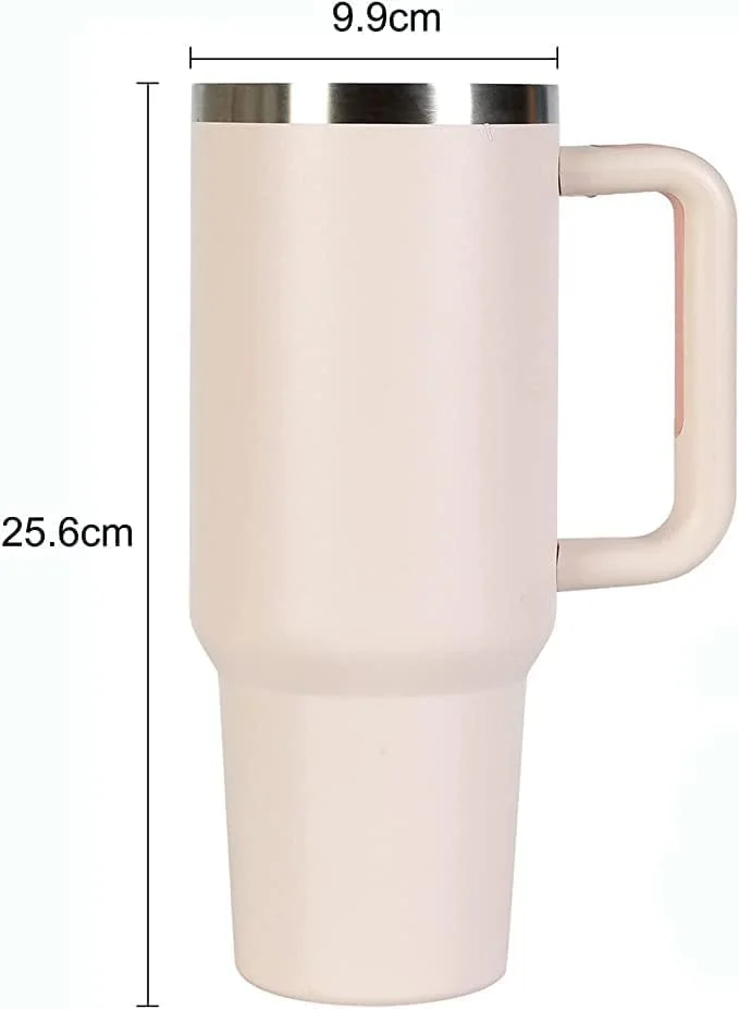 ماگ سفری استیل ضد زنگ دوجداره با نی، درب ضد نشت، عایق سرما/گرما، مناسب مسافرت، خانه، دفتر، مهمانی، کمپینگ (صورتی)