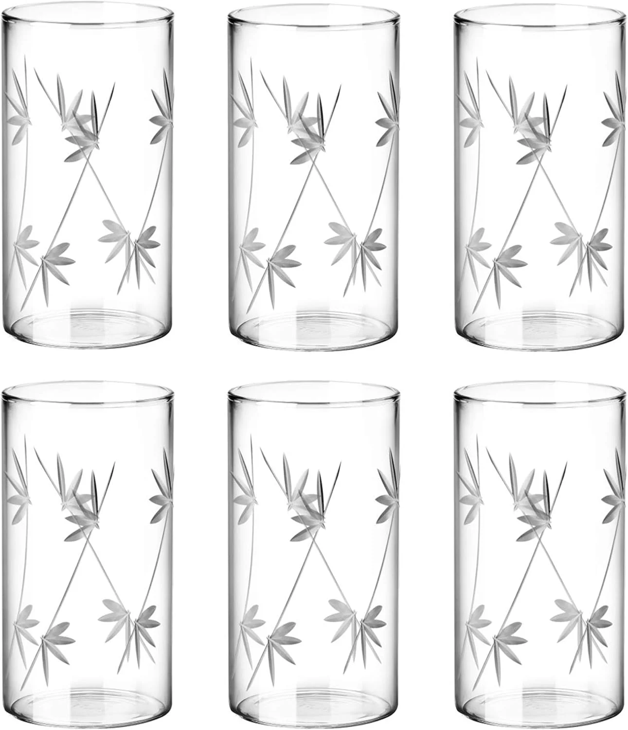 لیوان شیشه ای تزئینی بروسیلیکات ترئو بای میلتون مدل وکتور، ست 6 عددی، 340 میلی لیتر، طرح گل